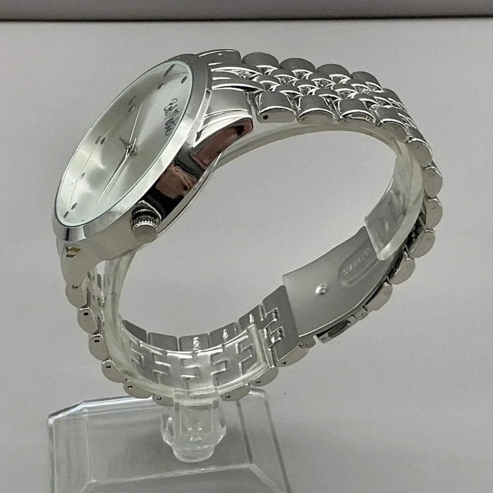 Bob Mackie Womens Watch Silver Dial Silver Tone Bracelet Quartz Analog BMS4010SS